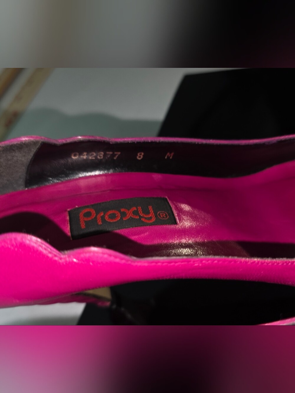 Proxy Vintage 80's Bright Pink Scalloped-Edge Sculpted Heel Women's Pumps Sz 8M - Picture 17 of 17